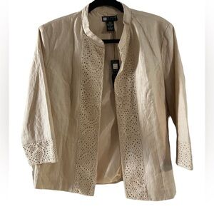 NWT Carole Little Cream Linen Jacket